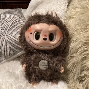 Labubu Look Alike The Monster 12 Inch Silver Medallion,Sequins Teeth, Brown NWT